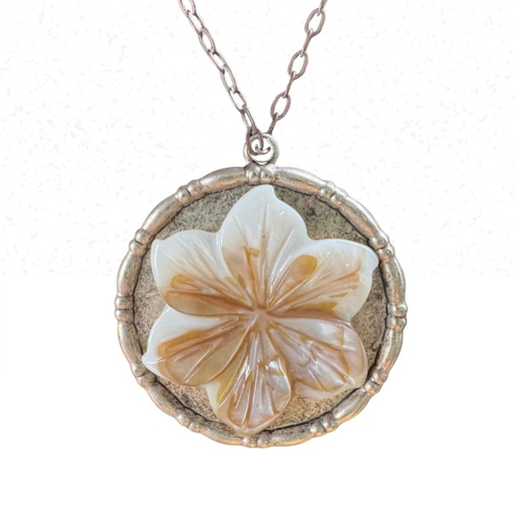 Jewelry - Stunning Abalone Flower Necklace